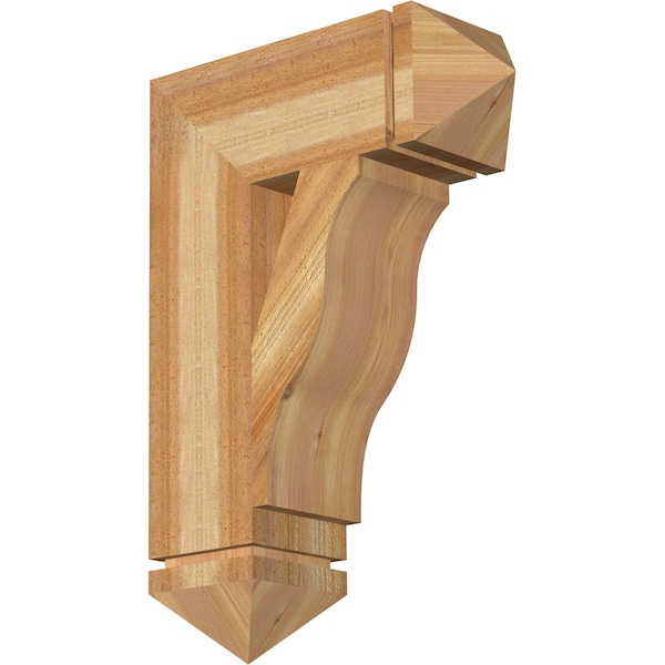 Ekena Millwork Funston Arts & Crafts Rough Sawn Bracket, Western Red Cedar, 6"W x 18"D x 26"H BKT06X18X26FST03RWR - main
